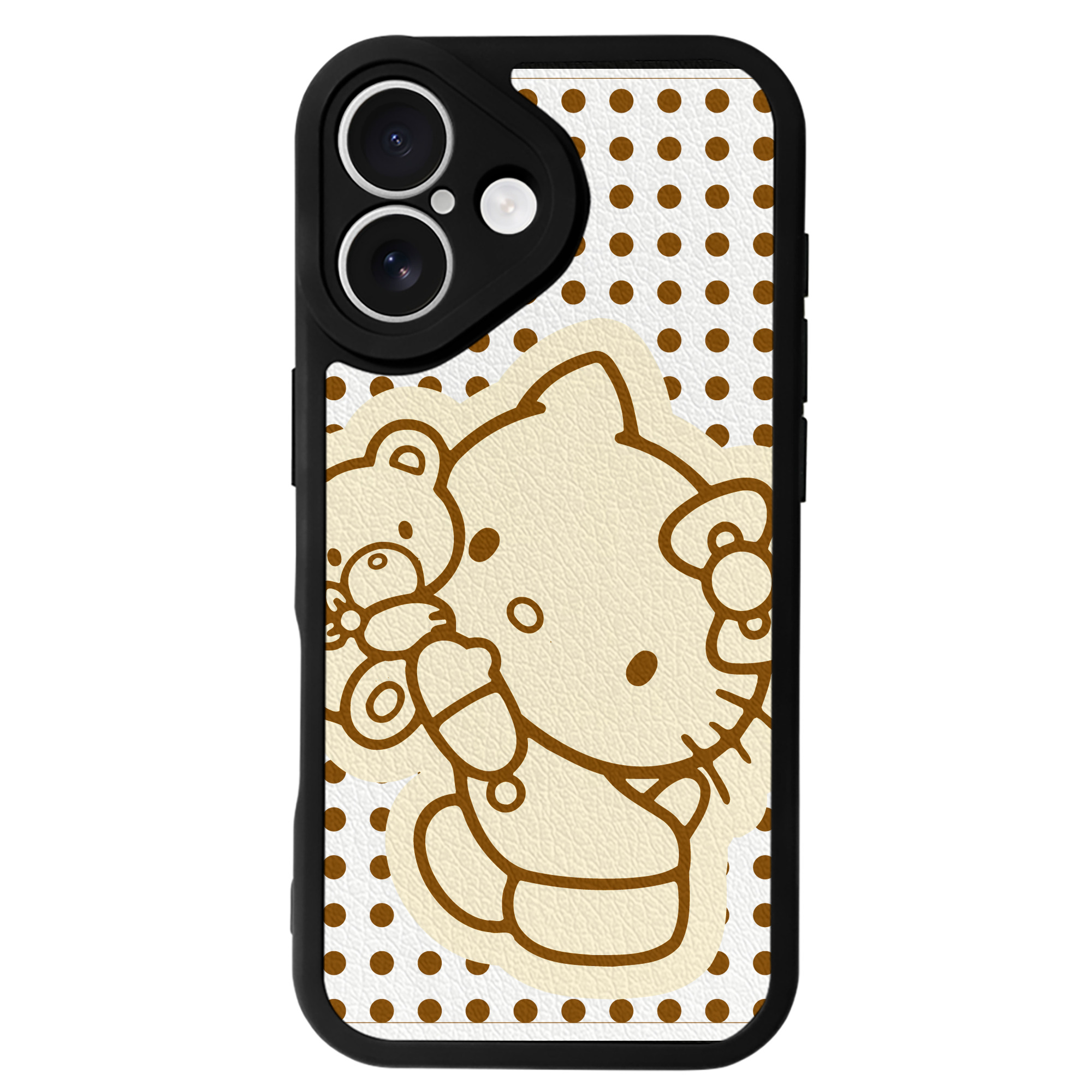 （画像用） Hello Kitty ハローキティ 【iPhone 16シリーズ対応】シリコンスマホケース（レザー調） 材質：シリコン